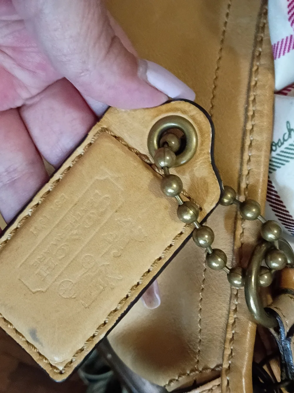 Coach Bleeker Tattersall Butter Leather Hobo Shoulder Bag  Original Hang Tag